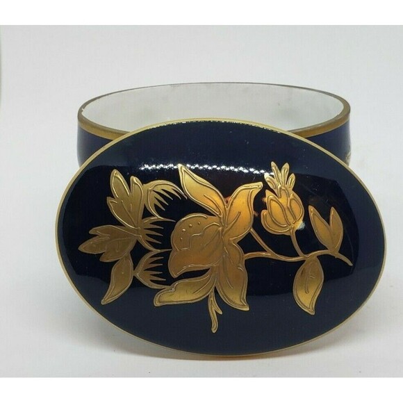 Echt Kobalt Germany JLMENAU Trinket Box With Tray Vintage - Picture 5 of 9